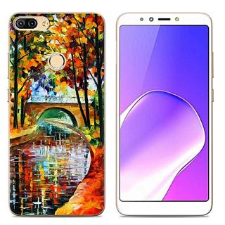 Infinix Hot 6 (X606) (3PCS X Phone Case) Silicone Case TPU Anti-knock Phone Back Cover - Multi-color(Stone Bridge Oil Painting+Watercolor Dream Catcher+Flowers)