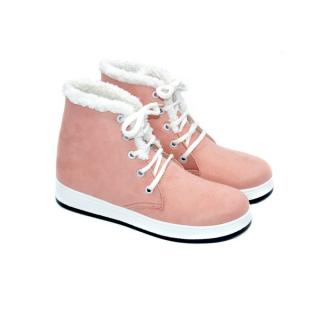 Leather Ankle Boot - Pink