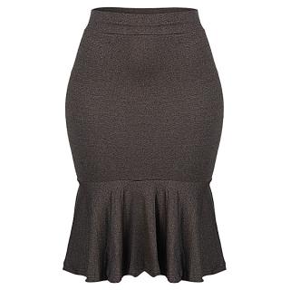 Rylee Peplum Hem Bodycon Skirt - Grey