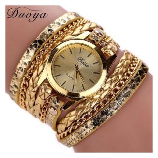 Duoya Hot Selling Luxury Fashion Heart Pendant Women Watches -Golden