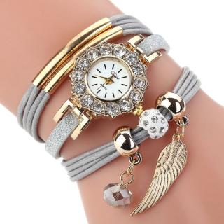 Hiamok_Watches Women Popular Quartz Watch Luxury Bracelet Flower Gemstone Wristwatch