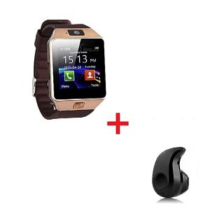 Pack Smart Watch - Gold + Bluetooth S-530 - Noir