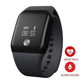 Smart Watch Blood Pressure OLED Touch Screen Waterproof Heart Rate Monitor Smartwatch Health Bracelet For IOS Android(Black)