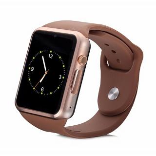 A1 Smartwatch With SIM Card & Memory Card Camera Pedometer Sleep Monitor -Gold Brown