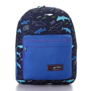 Surfers Print Boys Casual Backpack - Navy Blue