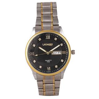 Trendy Men's Women's Female Ladies Unisex Wrist Watch With Date-Silver/Gold