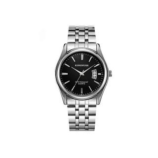 Classic Men's Women's Unisex Executive Wrist Watch With Calendar - Silver/Black