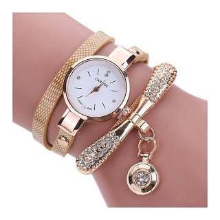 Fashion Women Leather Rhinestone Analog Quartz Wrist Watches