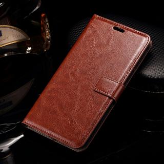 For ASUS ZE550KL Case, Slim Holster Soft Flip Leather Cover With Card Slot Stand Function For ASUS Zenfone 2 Laser 5.5", Brown