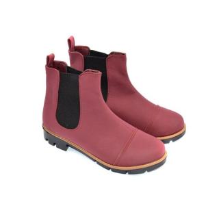 Leather Ankle Boot - RED