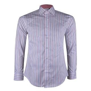 Bruno Striped Design Long Sleeve Shirt-White Multi