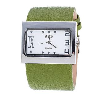 CCQ Brand Leather Watch Men Women WristWatch Quartz -Green