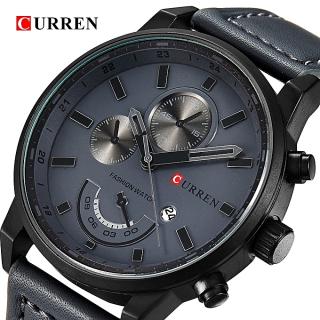 Men Quartz-watch Men's Round Dial Analog Watch With Date Display - Grey