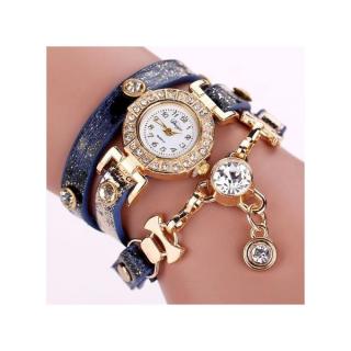 Hot Sale Feahionable Super Crystal Pendant Watches Bracelet Watch Lady Wrist Watch-dark Blue