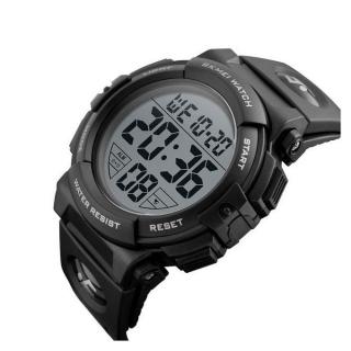 1258 Sports Men Outdoor Fashion Digital Watch Multifunction Waterproof Man Wristwatches - Black