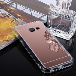 For Samsung Galaxy J3 Prime Acrylic + TPU Electroplating Mirror Protective Back Cover Case (Rose Gold)