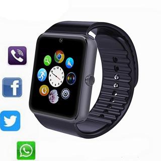 GT08 Bluetooth Smart Watch For Apple IPhone IOS Android Phone Wrist Wear Support Sync Smart Clock Sim Card_Black