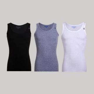 Bundle Of Three Solid Sleeveless Derby - Black&White & Grey