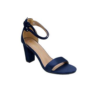 Ankle Double Strap Block Heel Sandal - Blue