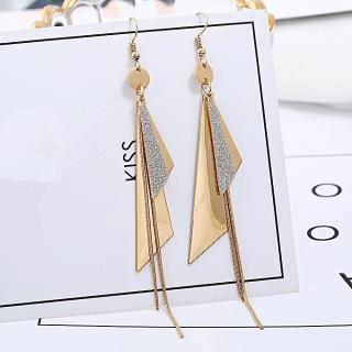 Simple Long Tassel Earrings - Gold