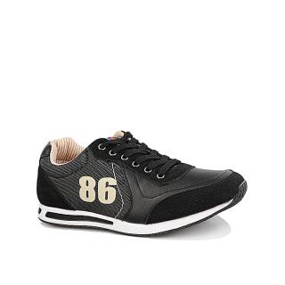 Men's Casual Sneakers 86 - Black Top / White Sole