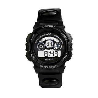 Africashop Wrist Watch Waterproof Mens Boy's Digital   Alarm Date Sports  BK