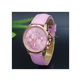 9701 Lite Pink Leather Wrist Watch