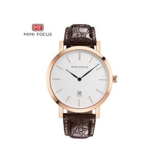 MF0108G  Leather  Watch - For Men - Brown/Gold