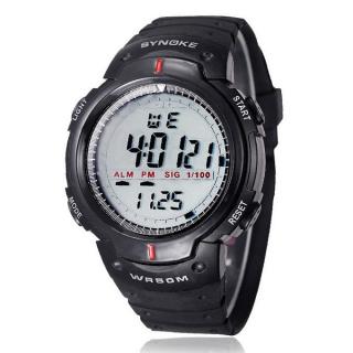 Tectores Fashion TrendWaterproof Outdoor Sports Men Digital LED Quartz Alarm Wrist Watch BK