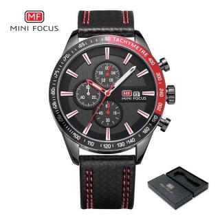 MF0029G Leather  Watch - For Men - Black/Red