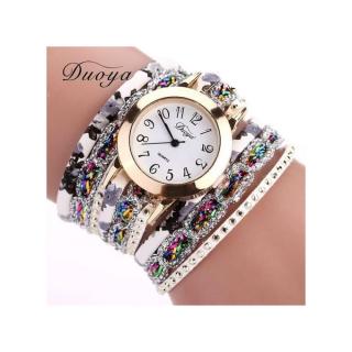 Watches Lady Popular Quartz Watch Super Bracelet Flower Gemstone Wristwatch-gold