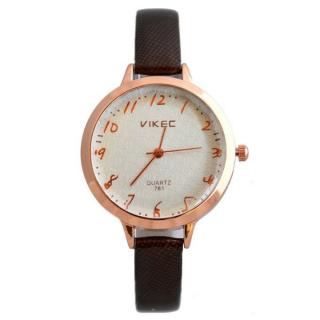 VIK-BR  Leather Watch - Brown