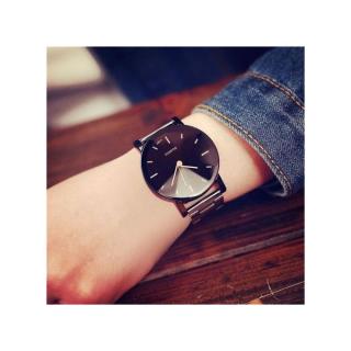Blicool Wrist Watch Fashion Men Fashion Stainless Steel Band Quartz Analog Wrist Watch BK-black