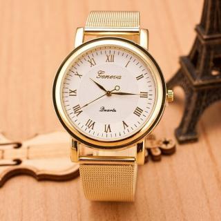 New Gold Classic Womens Geneva Quartz Stainless Steel Wrist Watch WH
