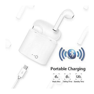 Generic Wireless Bluetooth Earpods White Earbuds Headphones Stereo TWS In-Ear Earpieces Earphones Noise Cancelling For Apple IPhone X 7 8 Plus Samsung Galaxy S7 S8 HTC IOS Android With Charging Case