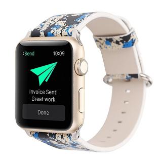 Graffiti Leather Strap Replacement Band Bracelet Watchband For Apple Watch 42mm