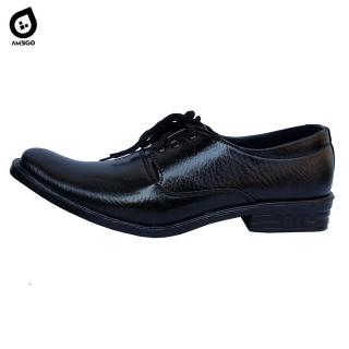 Ambigo Sepatu Formal Pantofel Pria bahan Kulit Sintetis Model Tali - Bristol Loafer T02 Synthethic Leather Men Shoes - Black