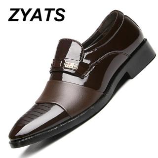 Zyats Pria Sepatu Kulit Bernapas Sepatu Formal Sepatu Santai Acara Formal Gaun Oxford Pesta Sepatu Pantofel Ukuran Besar 38-48
