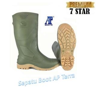 Sepatu Boots Pria Size 38 s/d 45 READY STOCK - Sepatu Boots AP Pria 7STAR - Original Sepatu Karet Tinggi AP Terra Eco 3 - Hijau