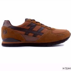 HRCN HPM 5144 sepatu sneakers pria Best Seller - bahan suede leather - bagus dan keren (Brown)