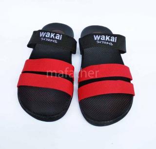 Sandal Wakai Pria Wanita - Sandal Fashion Sandal Murah selempang tiga merah