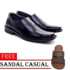 Sepatu Formal pria Kerja / sepatu formal kulit Sintetis - Black Free Sandal Casual