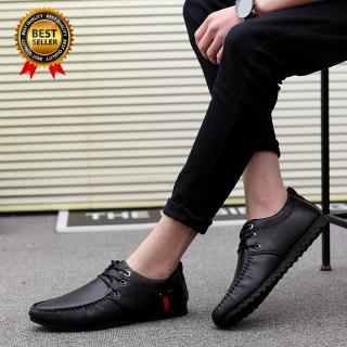 PINSV Sepatu Pria Formal Bahan Kulit Sneakers Casual