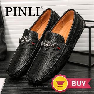 PINLI Pria Mengemudi Sepatu Kasual Yang Nyaman Moccasins