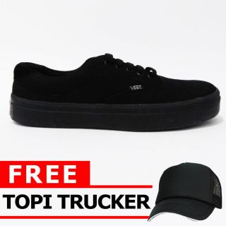 Just Cloth Sepatu Pria Sneakers Casual Vans Authentic Unisex + Free Topi Trucker - PENDEK