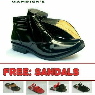 Mandiens Sepatu Pria PDH R.03 Bonus Sandals WK / Sepatu Pdh Polisi / Sepatu Kilap/ Sepatupdh / Sepatu polri kilap/ Sepatu pdh tali variasi