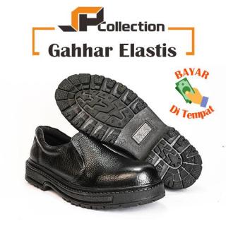 GAHHAR Sepatu Safety Kulit Gahhar Elastis - Hitam / Sepatu Safety Pria / Sepatu Pria Termurah / Sepatu Pria Kulit Sapi Asli / Sepatu Pria Slip On / Sepatu Pdl Kulit Jeruk / Sepatu Pdl Security / Sepatu Pdl Pria