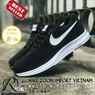 Sepatu Olahraga & Outdoor Pria dan Wanita Zoom Premium Import Vietnam - Sepatu Sneakers Sport Pria Dan Wanita - Hitam