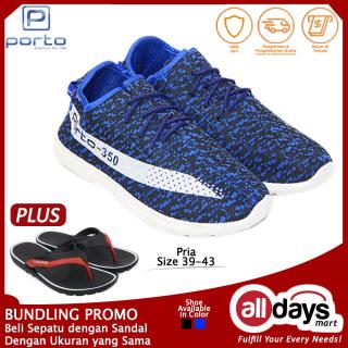 Porto Sepatu Sneakers Pria AA001M [PLUS] Sandal Jepit Pria M42 Random Color Size 39-43