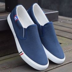 Sepatu Slip-On Loafer Pria Sepatu Kasual Pria Slip-On Loafers Lazy Men Casual Shoes Blue
